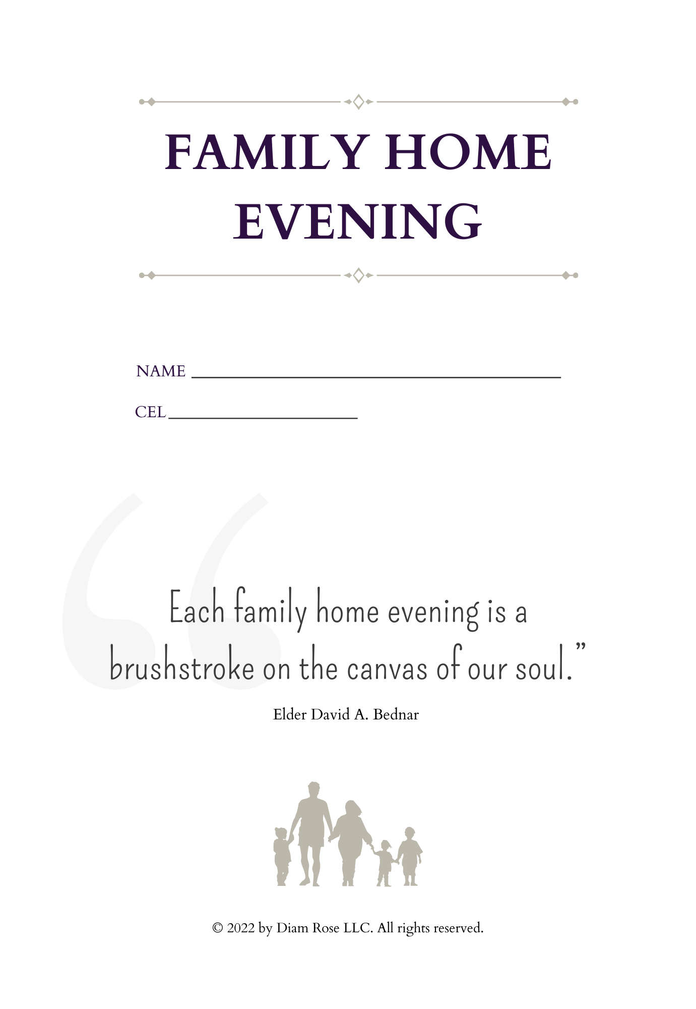 Family Home Evening Planner  (PRINTABLE)