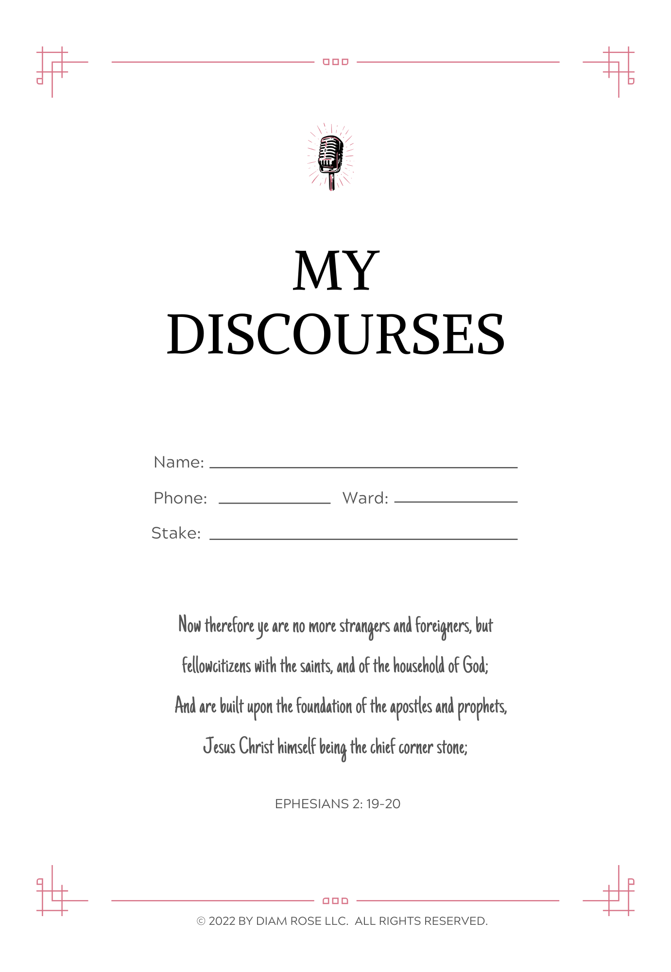 My Discourses Journal (PRINTABLE)