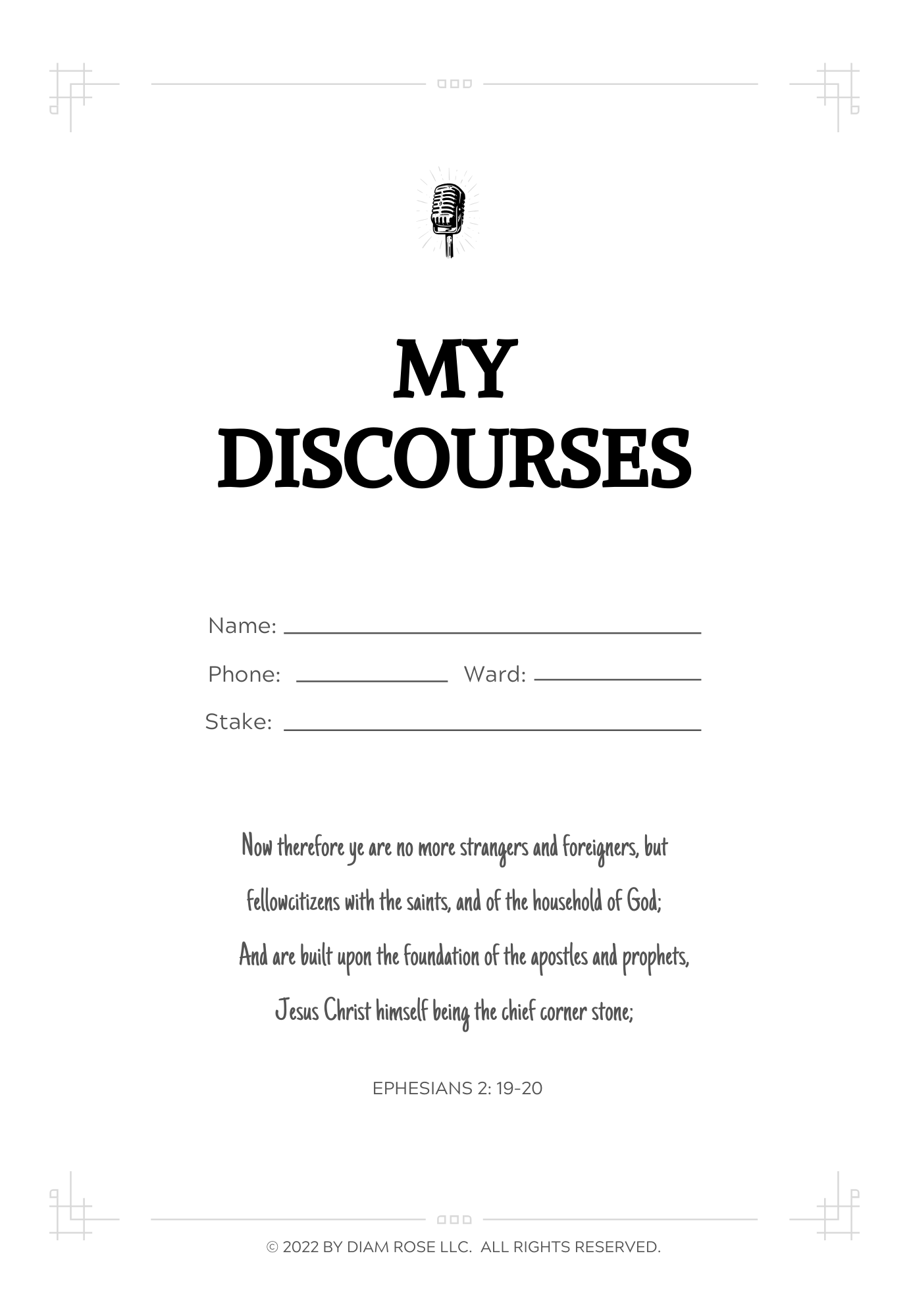 My Discourses Journal(PRINTABLE)