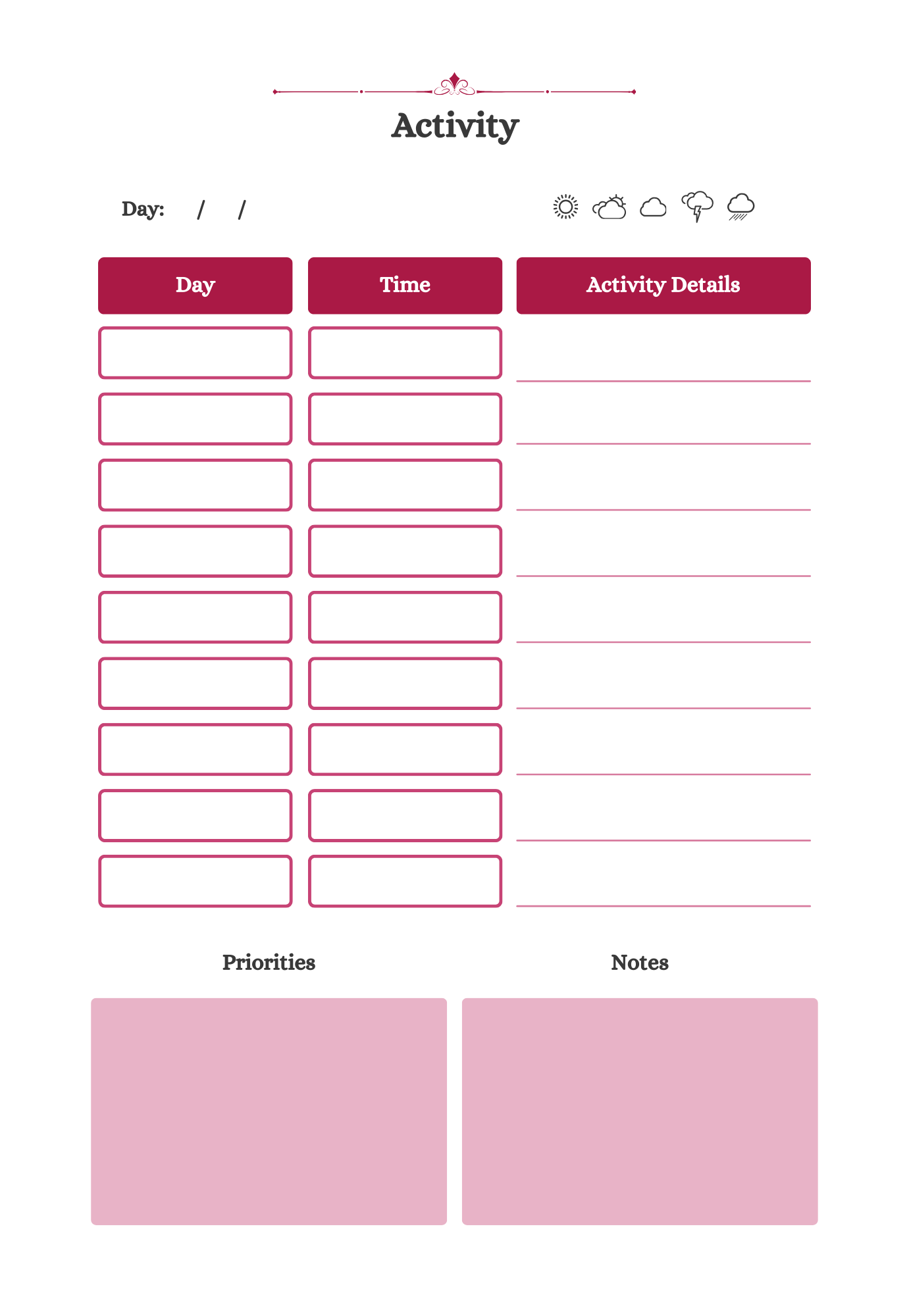 Notepad Activity (PRINTABLE)