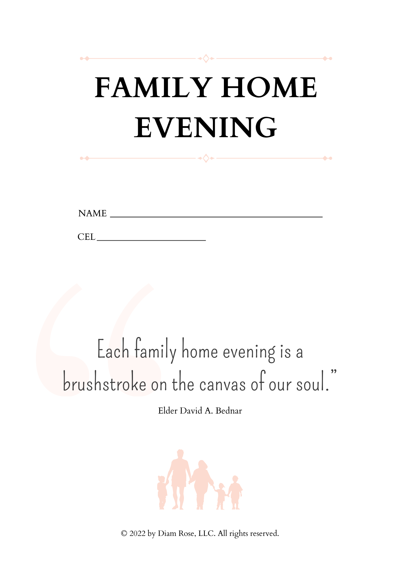 Family Home Evening Planner (PRINTABLE)