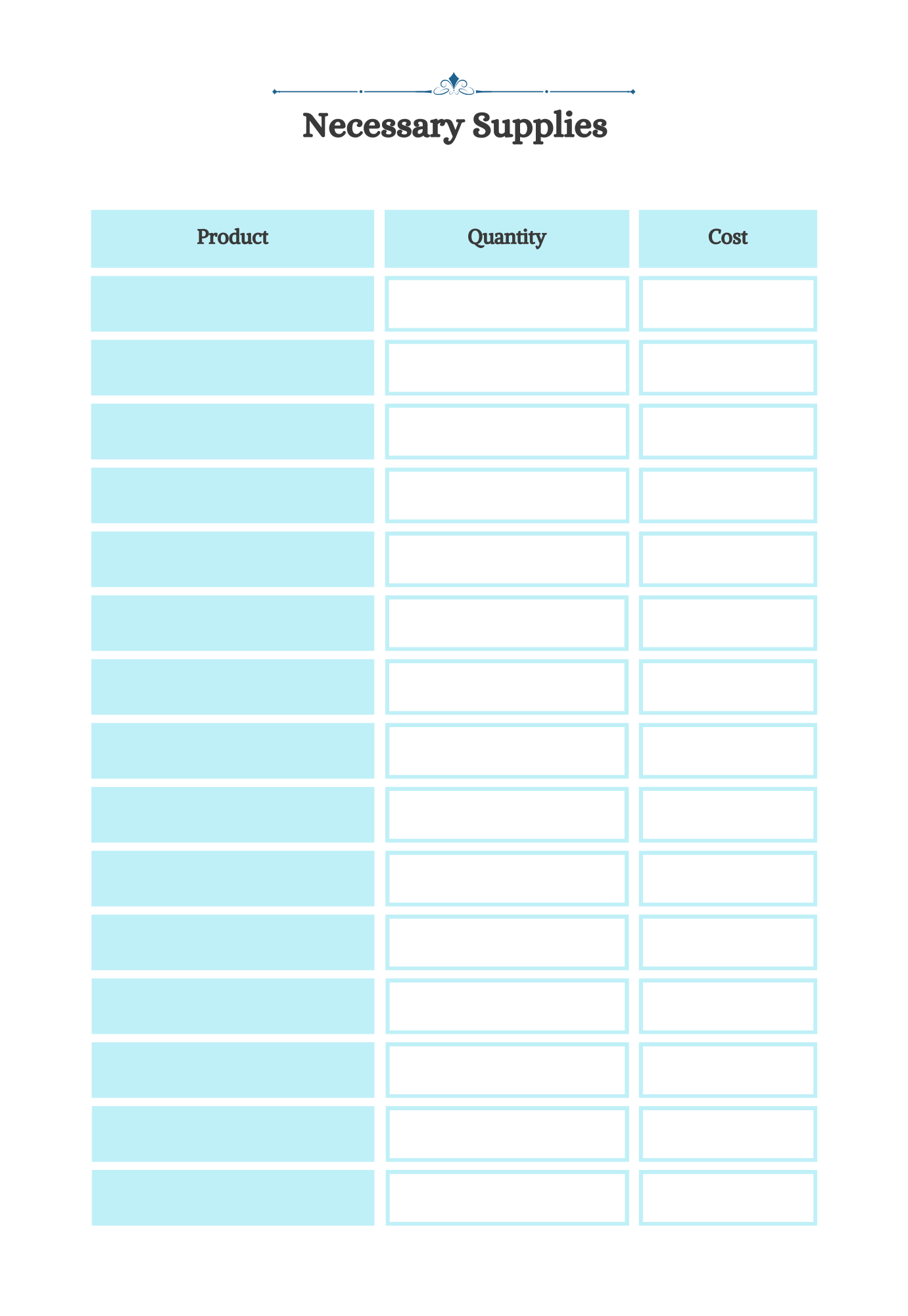 Notepad Necessary Supplies (PRINTABLE)