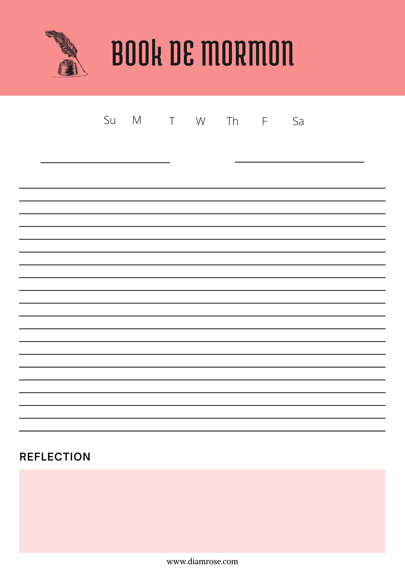 BOOk DE MORMON NOTEPAD (PRINTABLE)