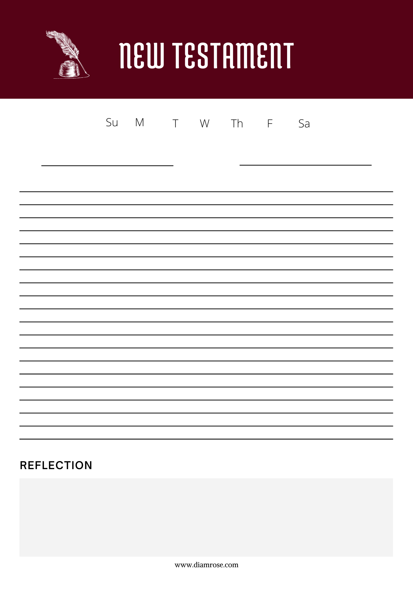 NEW TESTAMENT NOTEPAD (PRINTABLE)