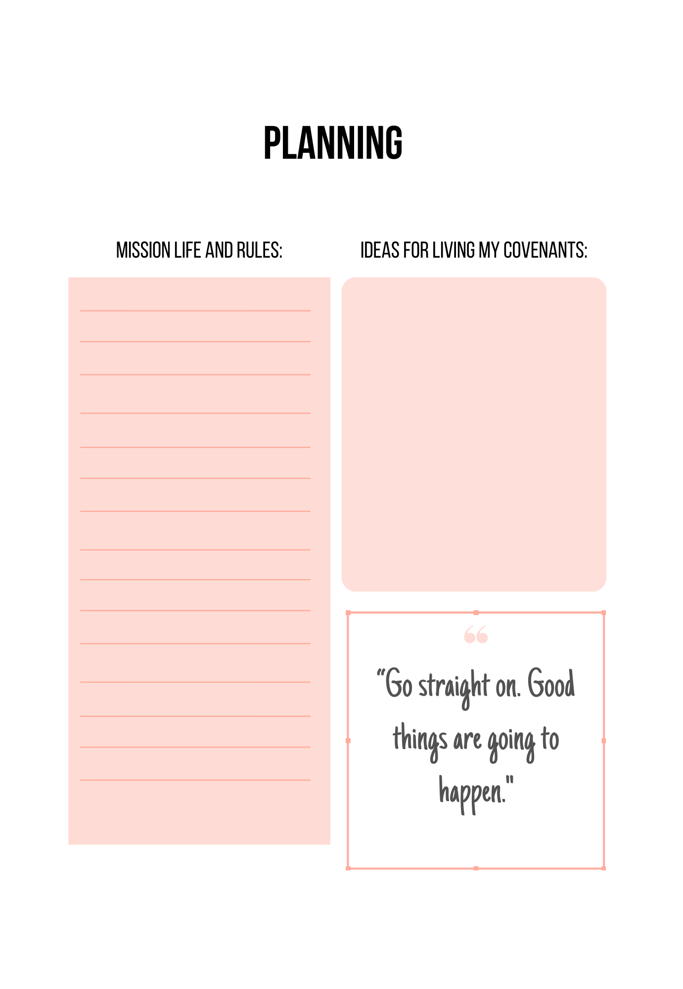 LDS Sister Post Mission Planner (PRINTABLE)