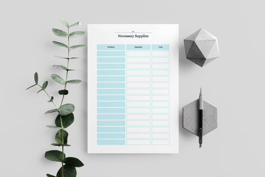 Notepad Necessary Supplies (PRINTABLE)